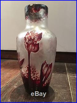 Vase daum tulipes 1900 martelé Parfait état