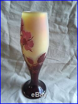 Vase de Gallé en pâte de verre signé Gallé art déco 1900