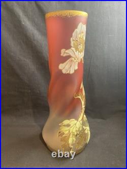 Vase émaillé de Legras, Montjoye model Musset Fleurs de Pavot 1900