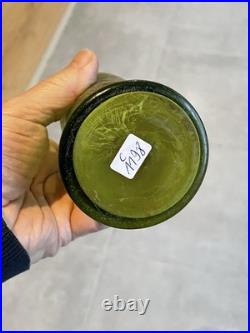 Vase émaillé effet givré couronne feuilles de laurier et chêne en dorure