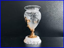 Vase en Cristal Bronze Doré / 1815-1830 France / Centre de Table Coupe