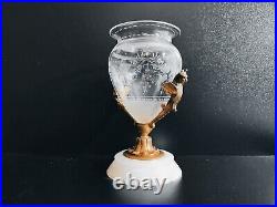 Vase en Cristal Bronze Doré / 1815-1830 France / Centre de Table Coupe