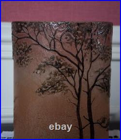 Vase en Pâte de Verre Décor Lacustre Dégagé à l'acide Signé LEGRAS Années 1900