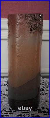 Vase en Pâte de Verre Décor Lacustre Dégagé à l'acide Signé LEGRAS Années 1900