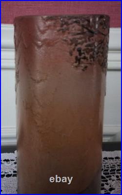 Vase en Pâte de Verre Décor Lacustre Dégagé à l'acide Signé LEGRAS Années 1900