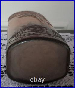 Vase en Pâte de Verre Décor Lacustre Dégagé à l'acide Signé LEGRAS Années 1900