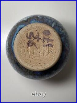 Vase en céramique signé Allix et numéroté. Pot de fleur en céramique