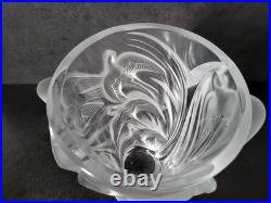 Vase en cristal Lalique france decor d'oiseaux modéle martinets