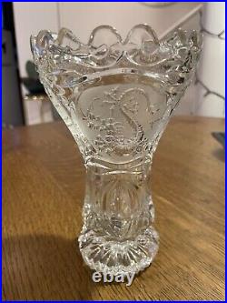 Vase en cristal avec motifs gravés, style Art Nouveau