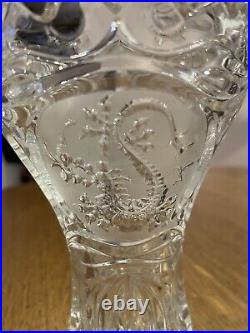 Vase en cristal avec motifs gravés, style Art Nouveau