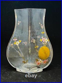 Vase en cristal baccarat japonisant aux oiseaux et fleurs 1880