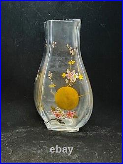 Vase en cristal baccarat japonisant aux oiseaux et fleurs 1880
