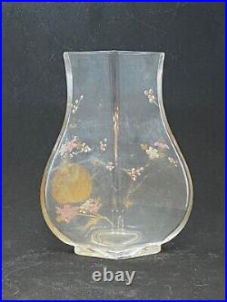 Vase en cristal baccarat japonisant aux oiseaux et fleurs 1880