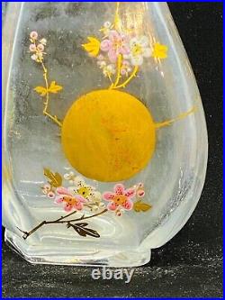 Vase en cristal baccarat japonisant aux oiseaux et fleurs 1880