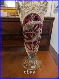 Vase en cristal vintage hofbauer 1970
