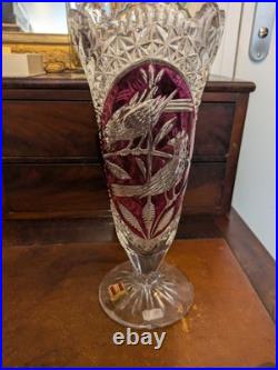 Vase en cristal vintage hofbauer 1970