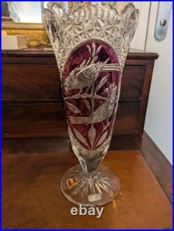 Vase en cristal vintage hofbauer 1970