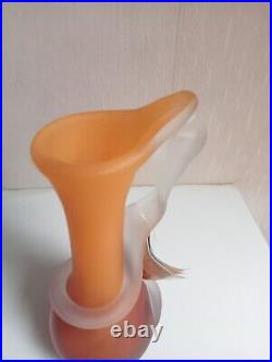 Vase en pate de verre verrerie d'art de toul hauteur 21 cm