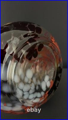 Vase en verre à décor polychrome et doré dans le goût d'Eugène Rousseau