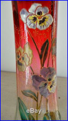 Vase en verre émaillé Legras