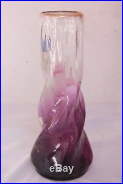 Vase en verre émaillé Legras vers 1900