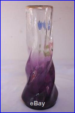 Vase en verre émaillé Legras vers 1900