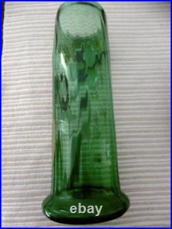 Vase en verre émaillé ancien 1900 IRIS FLEUR LEGRAS