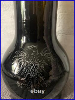 Vase en verre fumé ancien