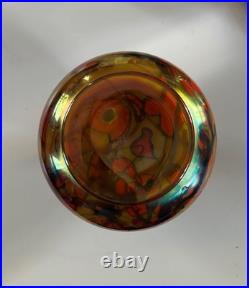 Vase en verre orangé avec pique fleurs en très bon état