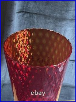 Vase en verre soufflé Empoli Rouge rubis Made in Italy 1960/70 Vintage
