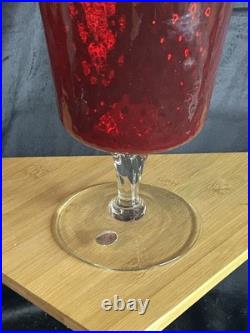 Vase en verre soufflé Empoli Rouge rubis Made in Italy 1960/70 Vintage