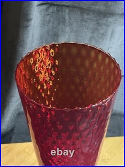 Vase en verre soufflé Empoli Rouge rubis Made in Italy 1960/70 Vintage