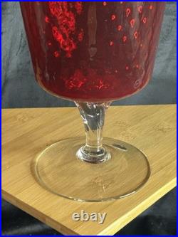 Vase en verre soufflé Empoli Rouge rubis Made in Italy 1960/70 Vintage