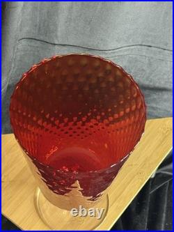 Vase en verre soufflé Empoli Rouge rubis Made in Italy 1960/70 Vintage