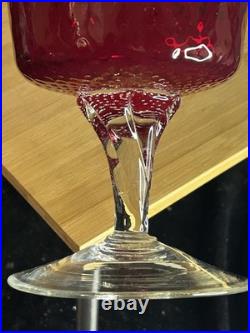 Vase en verre soufflé Empoli Rouge rubis Made in Italy 1960/70 Vintage