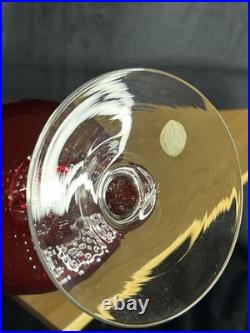 Vase en verre soufflé Empoli Rouge rubis Made in Italy 1960/70 Vintage