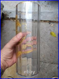 Vase en verre soufflé à décor doré