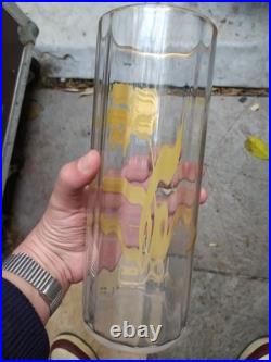 Vase en verre soufflé à décor doré