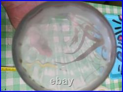 Vase en verre soufflé à décor doré