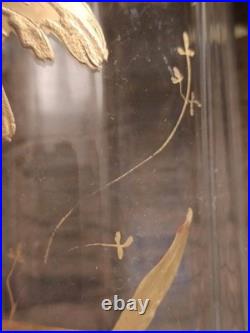 Vase en verre soufflé à décor doré