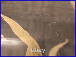 Vase en verre soufflé à décor doré