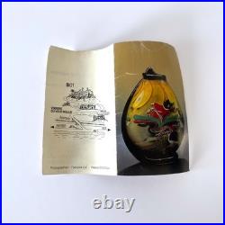 Vase en verre soufflé irisé de Robert Pierini à Biot, daté 1985 Verrerie d'art