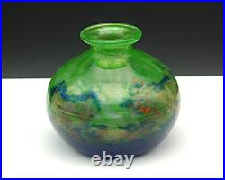 Vase en verre soufflé signé David GUERON (DEGUE) Art déco Excellent état