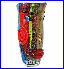 Vase en verre visage murano style antique murano 38cm