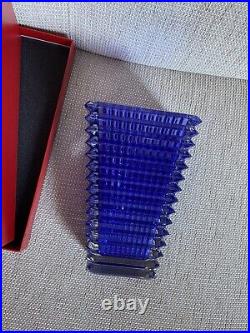Vase eye En Cristal De baccarat Bleu 20cm. État Neuf Avec Boîte. Harcourt, Luxor