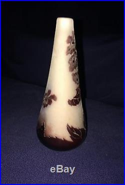 Vase gallé décor de fleurs (daum muller gallé)