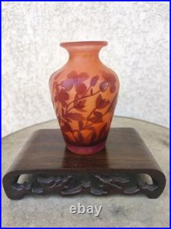 Vase galle Miniature Rose Et Violet Parfait État