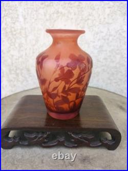Vase galle Miniature Rose Et Violet Parfait État