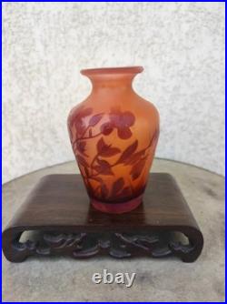 Vase galle Miniature Rose Et Violet Parfait État
