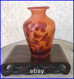Vase galle Miniature Rose Et Violet Parfait État